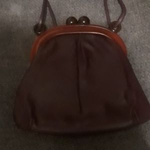 Little brown coin purse shaped shoulder bag